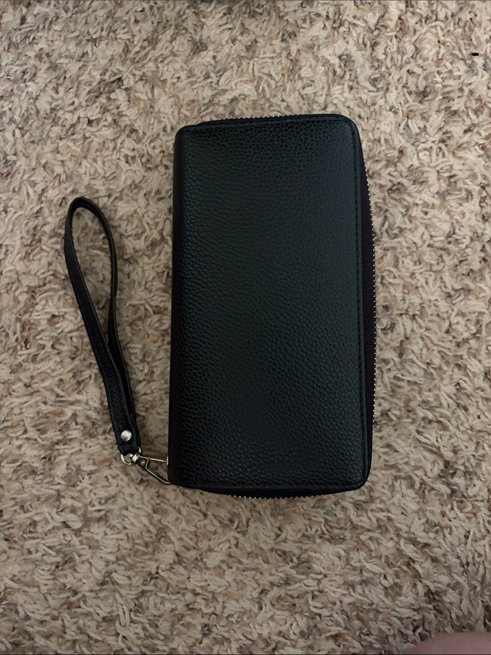 Maurices Black Textured Zip Wristlet Clutch